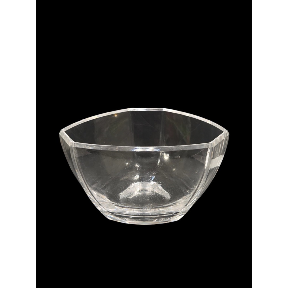 Tiffany & Co. Crystal New York City Skyline 9" Sided Bowl‎ Germany Excellent